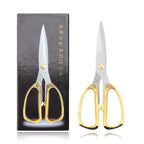 Multi-Purpose Diamond Pattern Stainless Steel Household Scissors Alloy Handle Powerful Shears for Home Craft Office Use