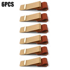 6-1PCS Stainless Steel Leather Pen Holder Pencil Clamps Notebook Bookmark Practical Organizer Clip Pen Holder Office Stationary