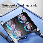 2025 Best-Selling Laptop Base Stand Cooler Portable Foldable Notebook Stand with 4 Cooling Fan for 11-17.3 Devices Anti-slip