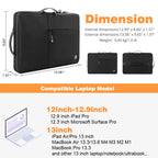 WIWU New Portable Laptop Sleeve 13 14 Double Layer Laptop Bag for MacBook Air 15 Air 13 2025 Case Waterproof Bag for Laptop 15.6