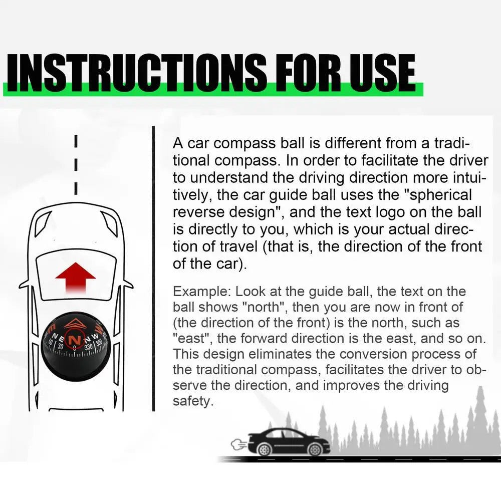 Car Dashboard Compass WithSlope Meter 2-In-1 Foldable High Precision Navigation Car Mount Compass Ball Compass For Vehicle Boat