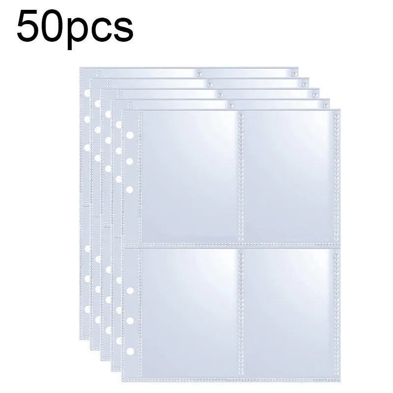 A5 Notebook Photocard Binder 25pcs Page(4 Grids)  PU Leather Loose Leaf Organizer Photo Binder Book Kpop Photo Albums Idol Cards
