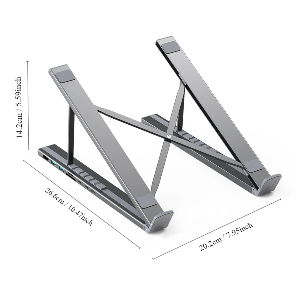8 In 1 USB C Laptop Docking Station Stand With USB C, 2 USB 3.1, SD TF Card Ports,PD 100W, Universal Docking Station For MacBook