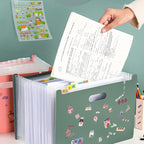 A4 Accordion Folder Clear Index Labels Expanding Document Folder File Organizer Desk Management for Office File Cabinet H3CA