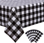 Retro Pink Gingham Tablecloth 54"x108"| Heavy-Duty Waterproof Plastic for Picnics&Coffee Shop Decor |  Party Backdrop