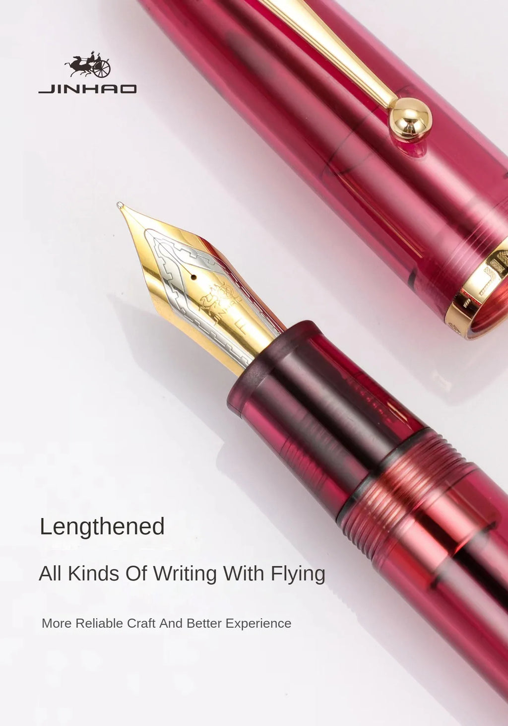 Jinhao 9019 Fountain Pen Transparent Color EF/F/M Nib Ink Student School Stationery Business Office Supplies Pens for Writing