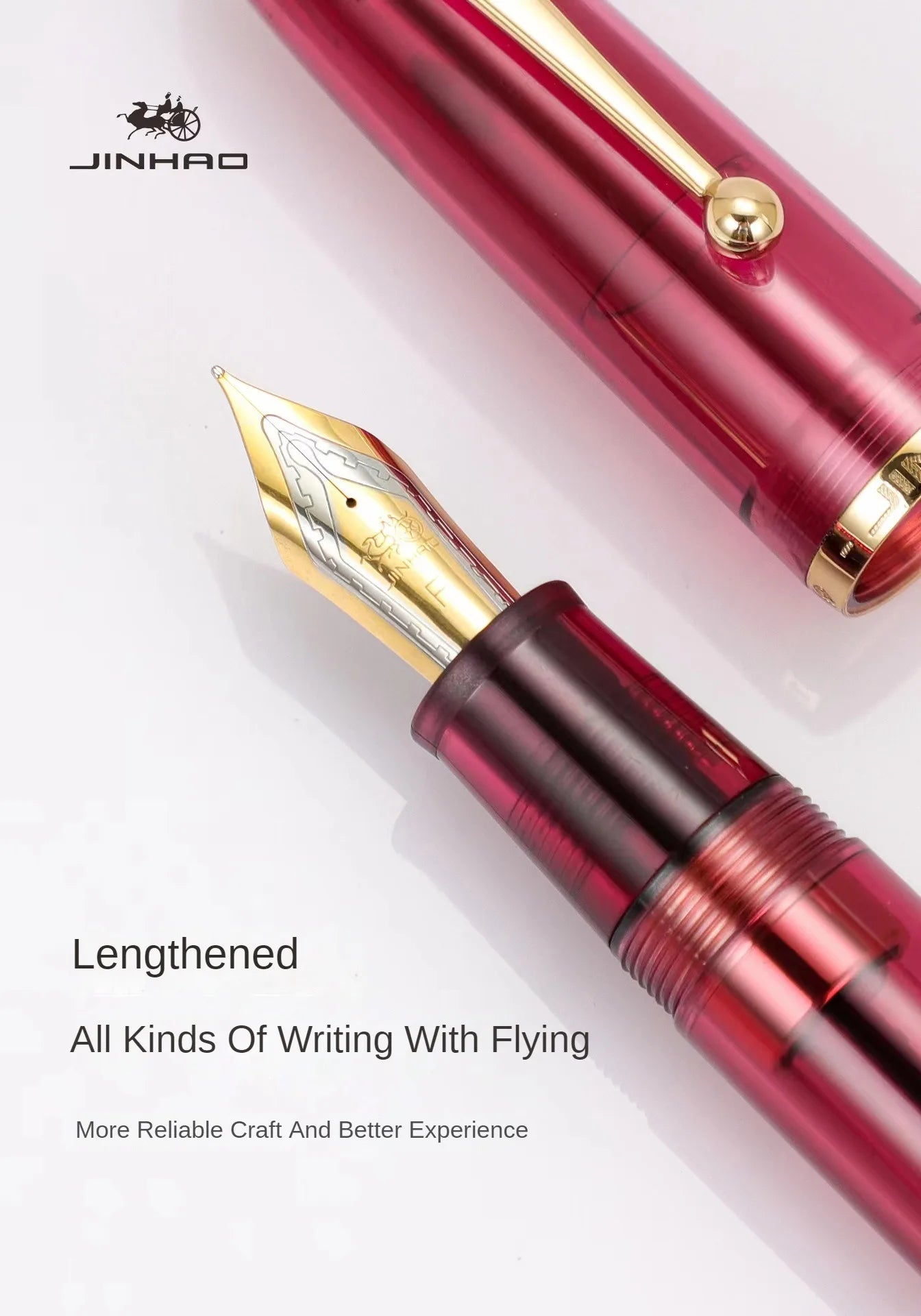 Jinhao 9019 Fountain Pen Transparent Color EF/F/M Nib Ink Student School Stationery Business Office Supplies Pens for Writing