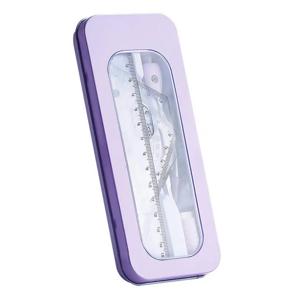 Student compass Protractor clear scale accurate mathematical geometry games school stationery 7 pieces per set