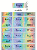 3*1.3CM Custom Holographic Name Stickers, Personalized Name Labels Stickers For Kids, Custom Name Tag Stickers, Daycare Labels