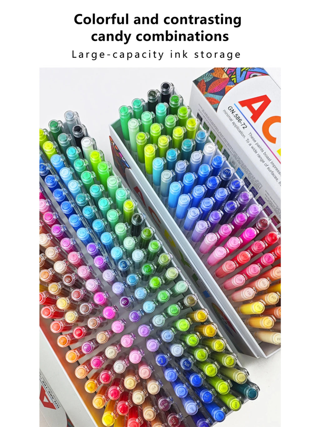 GuangNa 168/12 Colors High Gloss Acrylic Marker Pen Set,Hard Headed Drawing Pens,DIY Graffiti Paint Pen Stationery,GN.586