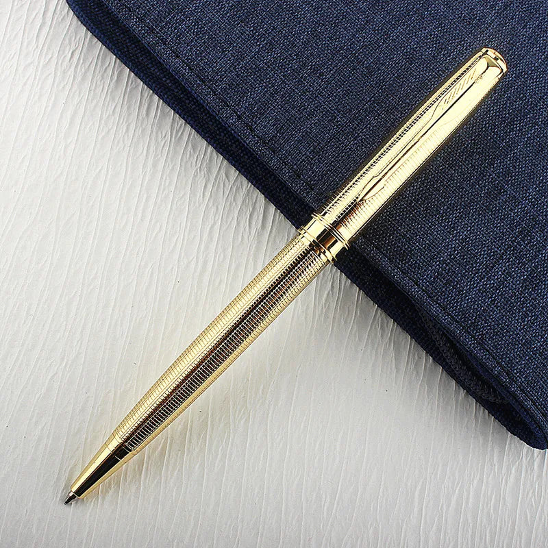 Luxury Metal Rollerball Pen 0.7mm Blue Ink Steel Gold Business Signature Pens for School Office Writing Supplies Stationery