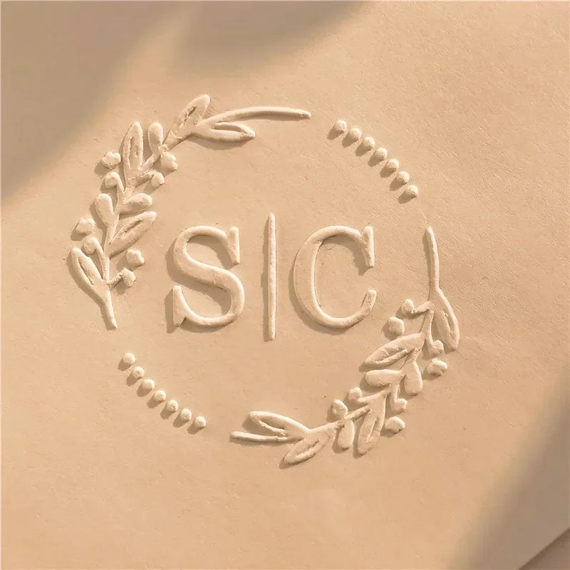 Customize Embossing Stamp Wedding Monogram Embosser Stamp,Personalized 2 initials Embosser Stamp,Wedding gift,hand held embosser