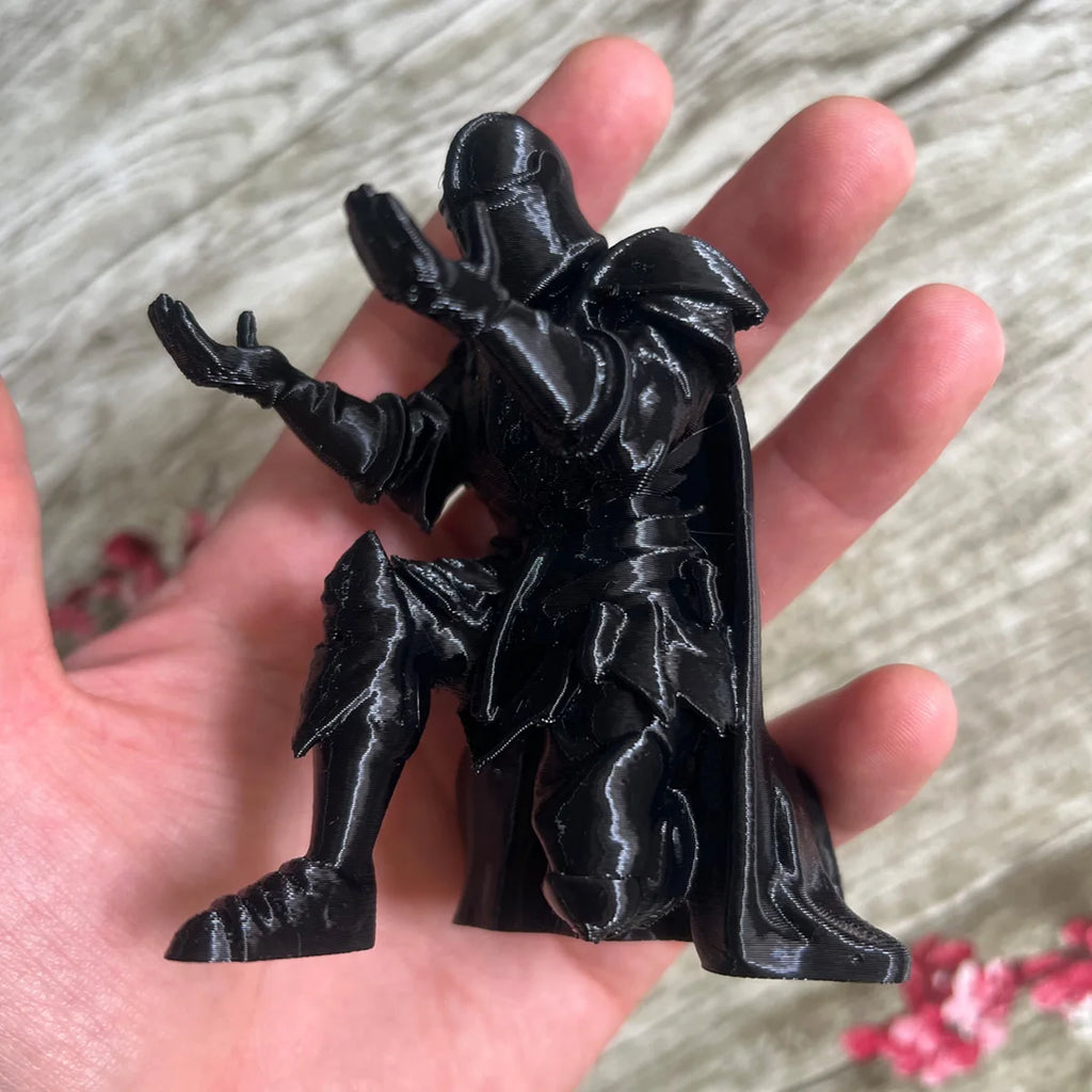 (9*7.6cm) 3D Printed Medieval Knight Pen Holder Black Silver Warrior Statue Desk Organizer Creative Office Decor Stationery Gift