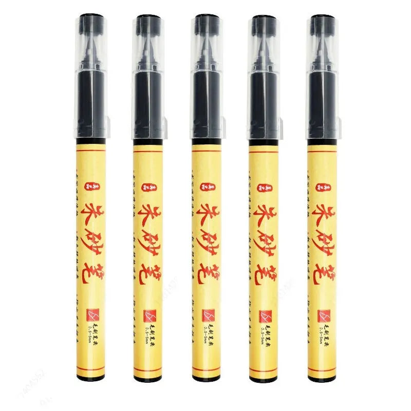 1-5pcs Writing Blessing Pen Specialist Cinnabar Brush Study Utensils Calligraphy Practice Special Learning Tools Xuan Paper Pen