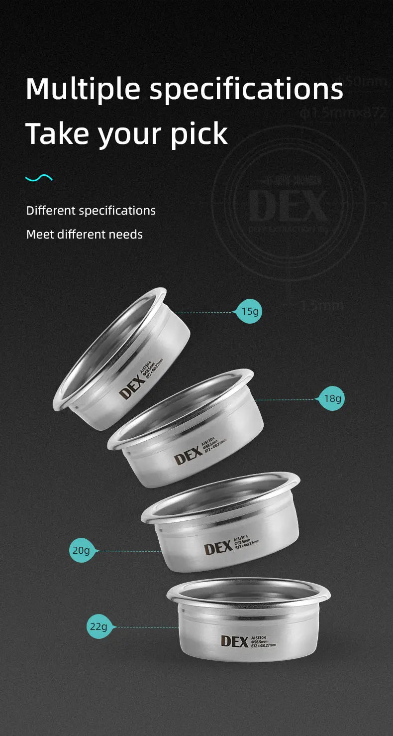 58.5mm Espresso Filter Baskets 15-20g Coffee Basket with Puck Screen Fit 58mm Espresso Portafilters Coffee Machine Accessories
