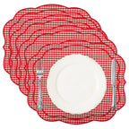 Lotus Shaped Embroidered Edge Napkins 4pcs/set Thickened Pure Cotton Breathable Placemats for Weddings Christmas Daily Party