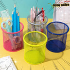 Multifunction Round/Square Mesh Pen Pot Multicolor Pen Holder Desk Tidy Stationery Organiser Pencil Storage Stationery Organiser
