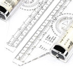 Angles Line Ruler 15cm 30cm Multi-Function Drawing Tool Roll Draw Ruler Metric Rolling Ruler Clear Parallel Rolling Ruler