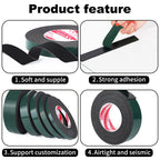 Green Film Black Foam Double-Sided Tape Cushioning Shock Absorption Furniture Toy Manufacturing Handicrafts Packaging