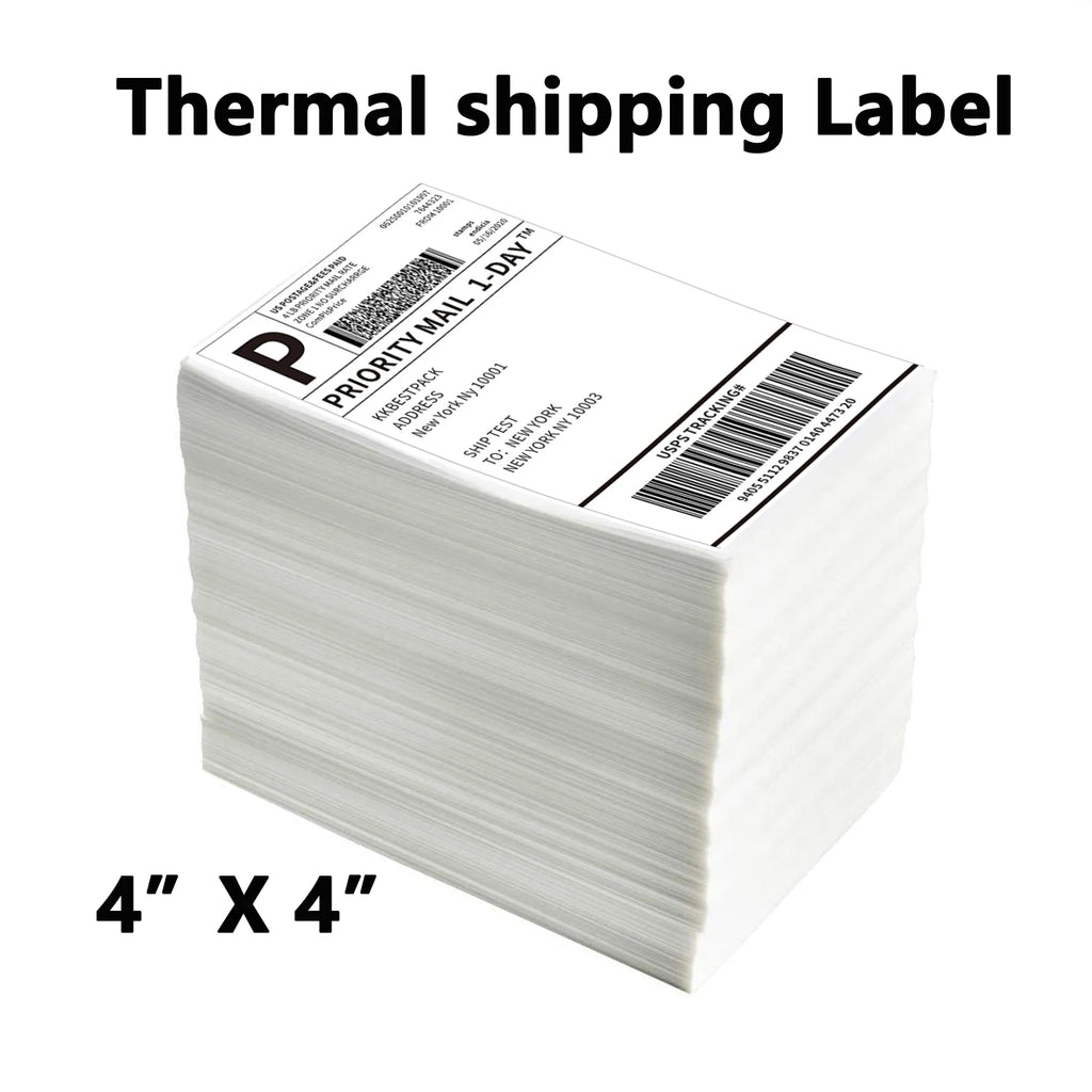 4*4'*100 Sheets Adhesive Shipping Label Waterproof Thermal Label Thermal Transfer Label Sticker Small Ticket Paper