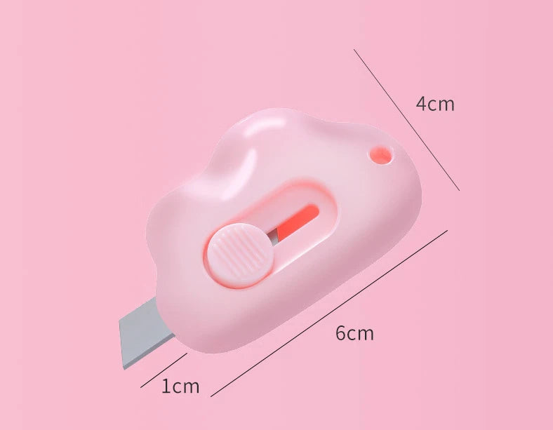 Portable Utility Knife Cloud Mini Students Paper Knife Office Utility Knife Safety Knife Letter Opener Mini Cutter Box Opener