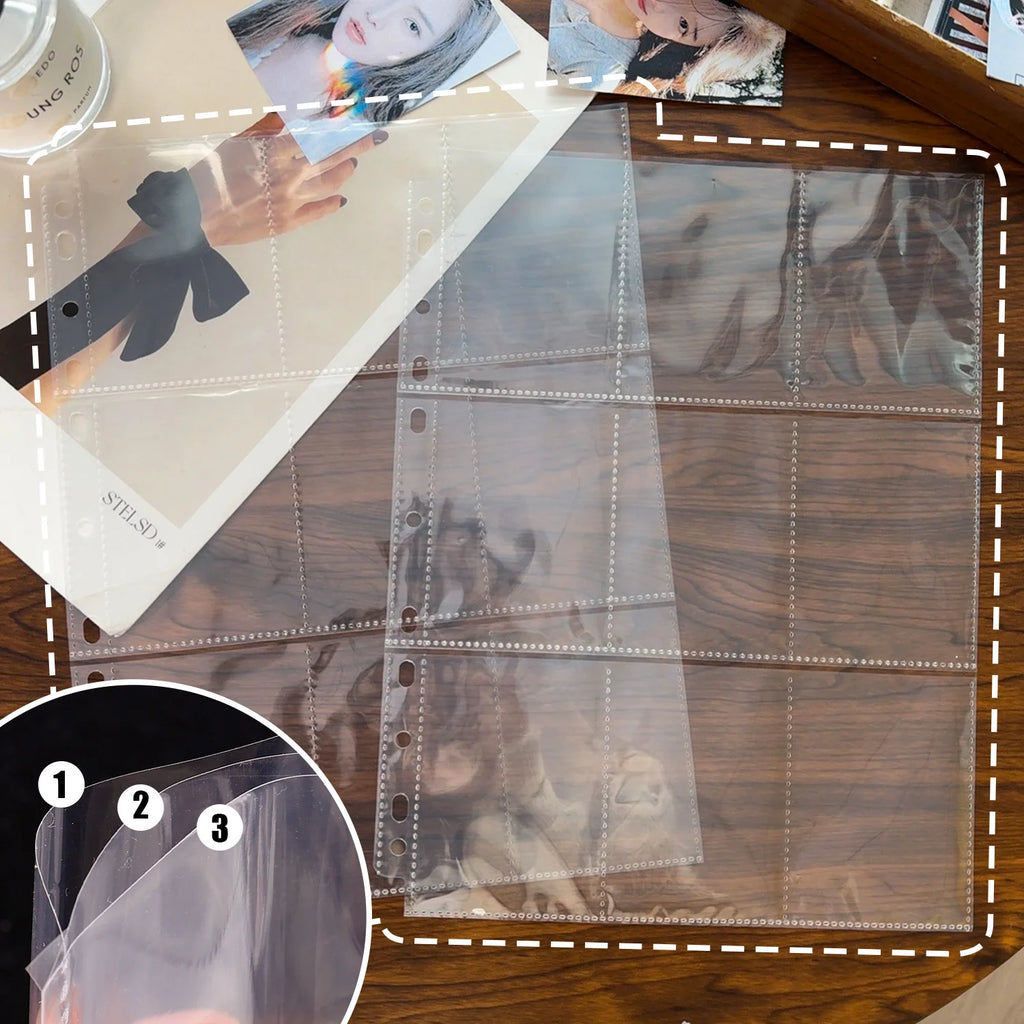 A4 Size 9 Pocket Trading Gaming Card Sleeves Double Side Storage Album Binder Pages Card Collection Holders Idol Photo Albums