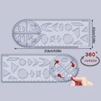 Rotary Multi-function Geometric Drawing Ruler Protractor Learning Measuring Tool Creative Stationery Gift School Office Supplies