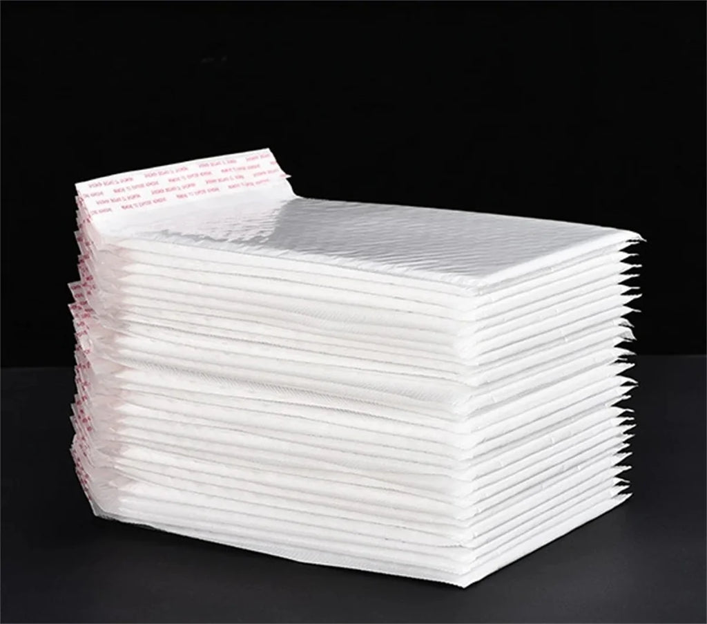 2026 50Pcs Bubble Mailers White Poly Bubble Mailer Self Seal Padded Gift Bag Packaging Envelope Bags Book Shipping Package Bag