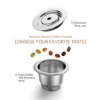Reusable Nespresso Coffee Capsules Cup Stainless steel Refillable Coffee Capsule Refilling Filter Coffeeware