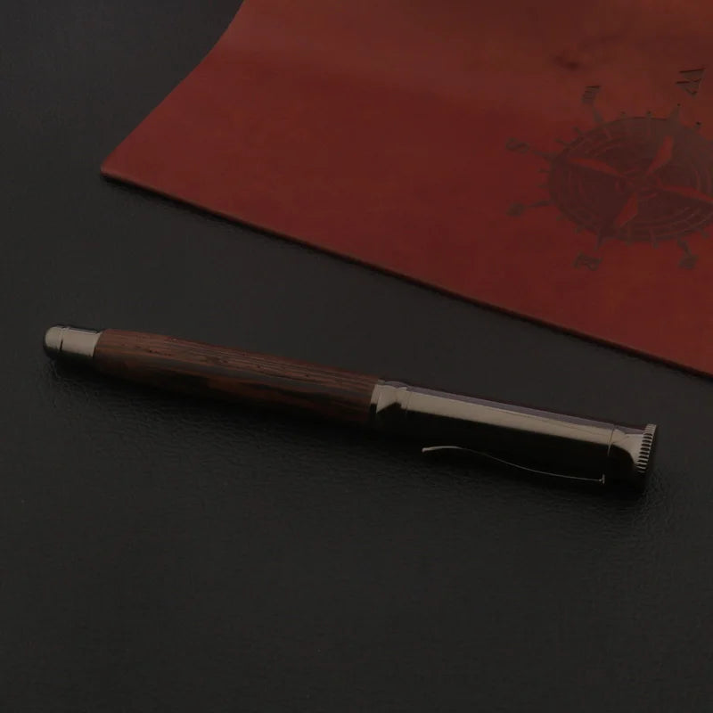 1pc wood Fountain Pen Tiger skin pattern Gun Grey Stationery Office School Supplies new ink pen