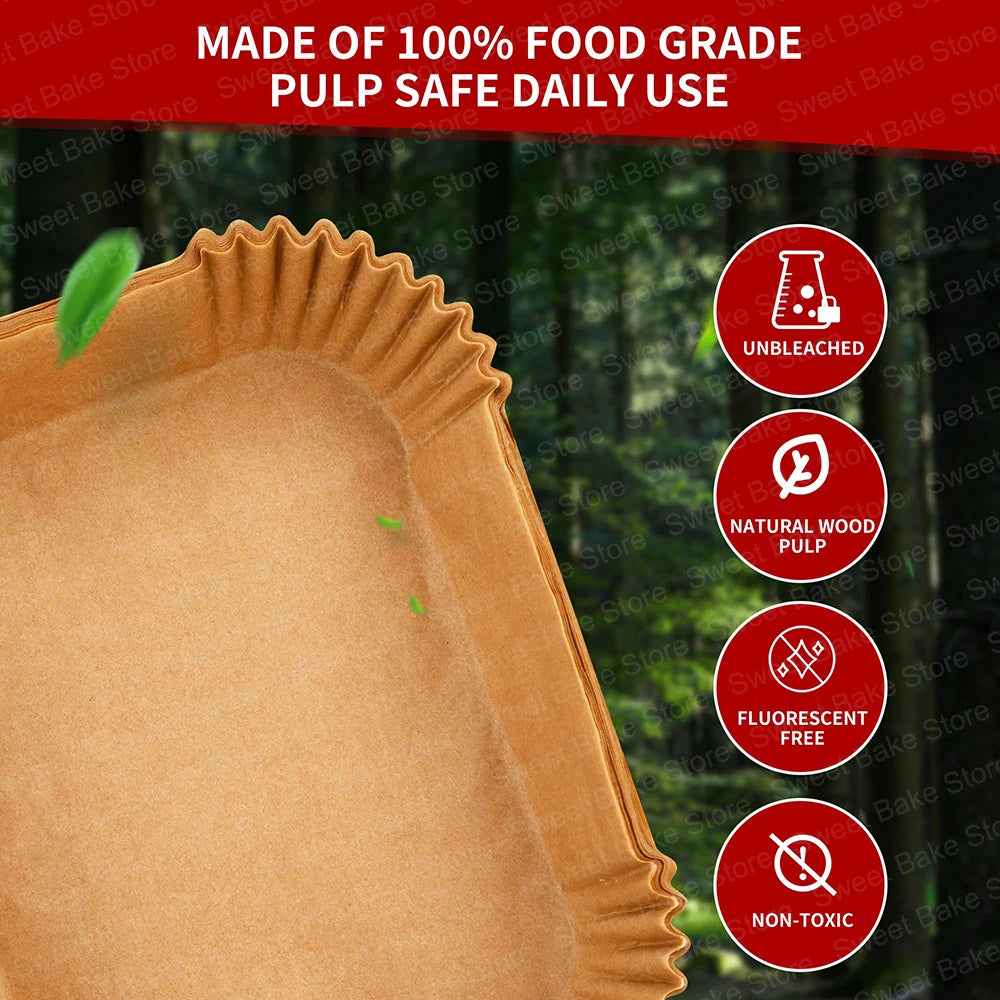 5.2/10.4L Air Fryer Large DualZone Parchment Paper Liners for Ninja AF500EU AF500EUCP Cecotec 9000, Air Fryer Baking Accessories