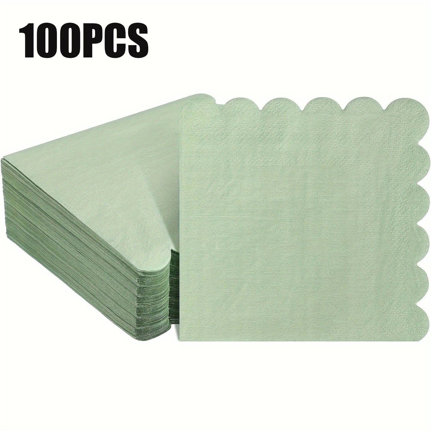 25/50/100Pcs 25X25cm Green Paper Napkin Soft Handkerchief Romantic Wedding Banquet Square Table Napkins Dinner Party Decoration