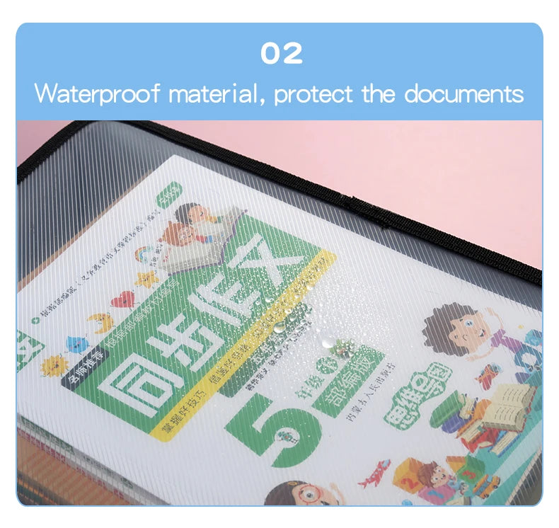 Transparent A4 Handbag Six Colors Large Capacity Waterproof Documents Students Business Portable Bag
