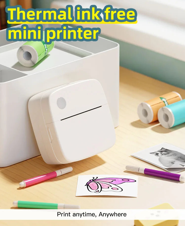 Mini Portable Wireless Label Printer  DOLEWA D2 Wireless Function, Thermal Sticker Maker, Handheld Tips, Learning Marking