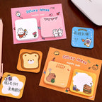 1Pcs Kawaii Cartoon Animal Sticky Notes Sticker 60Sheets Cute Rabbit Bear Capybara Astronaut Memo Pad School Office Stationery