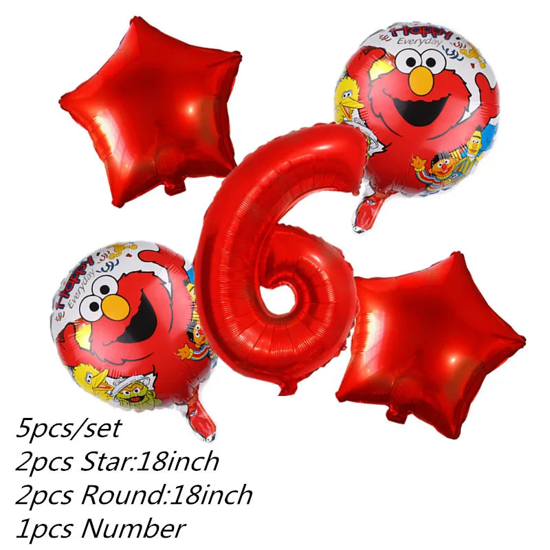 Cartoon Sesames Streets Birthday Party Supplies Kids Disposable Tableware Cup Plate Napkin Tablecloth Balloon Banner Decoration