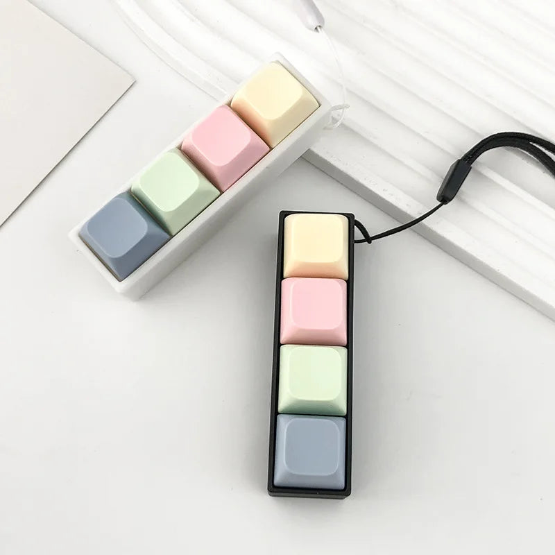 ZAKOL New 2/3/4 Keys Finger Keyboard Keycap Stress Relief Fidget Keychain Pass The Time Key Button Pinch Toy Adult