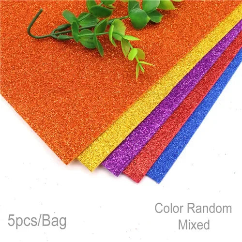 5Sheets 20*30cm Glitter Foam Paper Sparkles Paper for Children's Craft Activities DIY Cutters Handcraft Foam Paper Without Glue