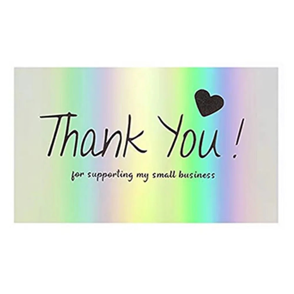 10-50pcs Thank You Cards For Small Business Colorful Laser Paper Thank You For Your Order "Beyond Grateful" Cards
