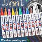 1/3/6/12 Colors Permanent Paint Marker White/Gold/silver Markers for Car Tire Tread Rubber Fabric Paint Metal Paint Marker Pens