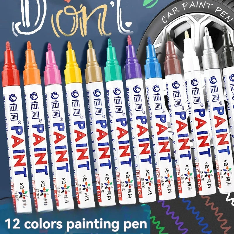 1/3/6/12 Colors Permanent Paint Marker White/Gold/silver Markers for Car Tire Tread Rubber Fabric Paint Metal Paint Marker Pens