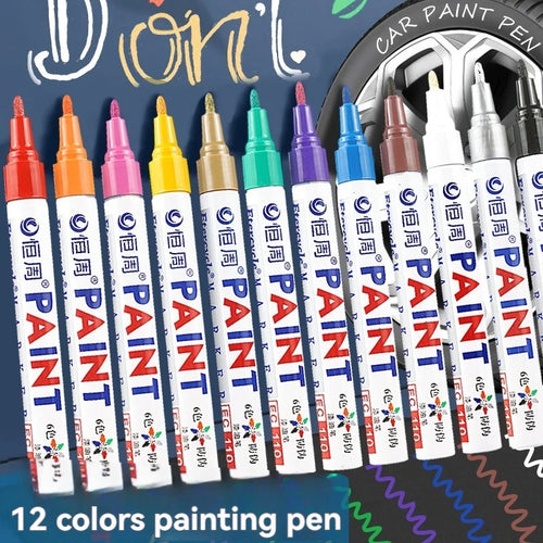 1/3/6/12 Colors Permanent Paint Marker White/Gold/silver Markers for Car Tire Tread Rubber Fabric Paint Metal Paint Marker Pens