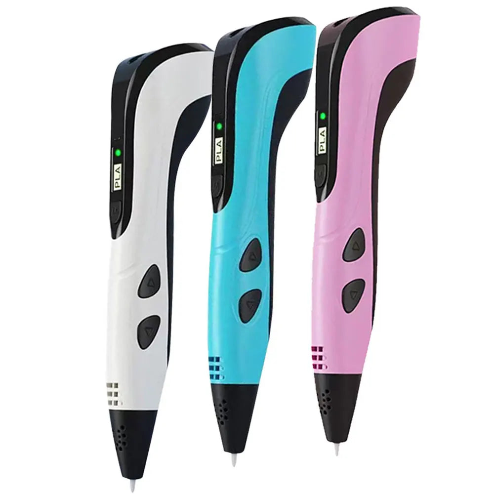 2026 New 3D Printing Pen DIY Three-dimensional Painting Children Toys With LCD Screen Power Adapter 200M PLA Filament Toys Gift