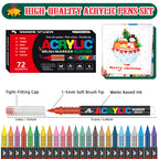 12-366 Colors Acrylic Marker Set Waterproof Acrylic Brush Marker Professional Acrylic Painting Marker DIY Art Supplies