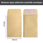 50PCS Thick Yellow Self Seal Kraft Envelopes Self Adhesive Cash Security Envelopes for Coins Seeds Cards Stamps Storage