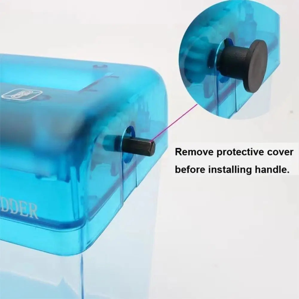 ABS Hand Shredder Hand Crank Transparent Paper Cutting Tool Mini Eco-Friendly Documents Paper Cutting Tool Christmas Gift