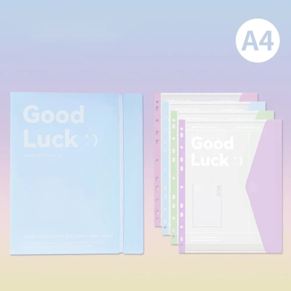INS Style Loose Leaf A4 File Folder Transparent Detachable Data Book Students Stationery Office Storage Booklet School Office