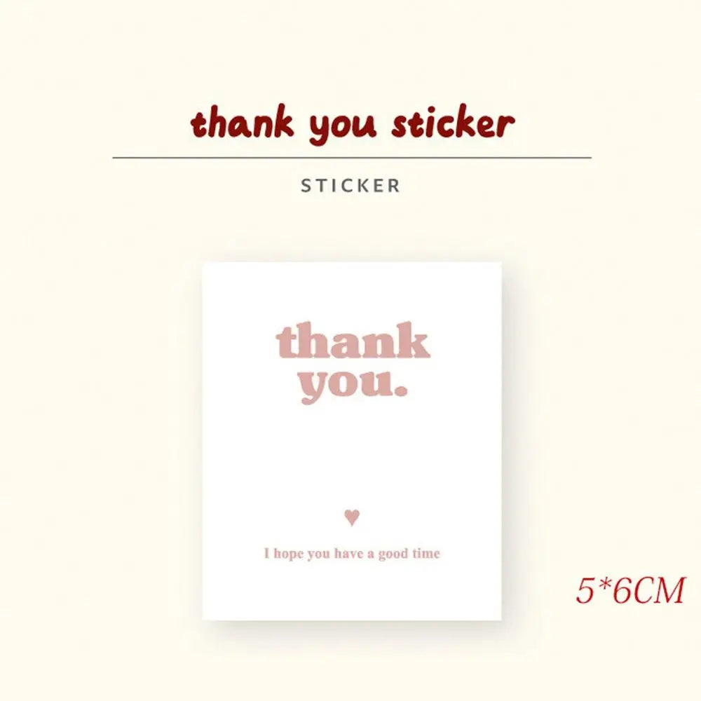 100Pcs Rectangular Thank You Stickers Decoration Label Sticker Gift Package Stickers Takeout Express Delivery Adhesive Stickers