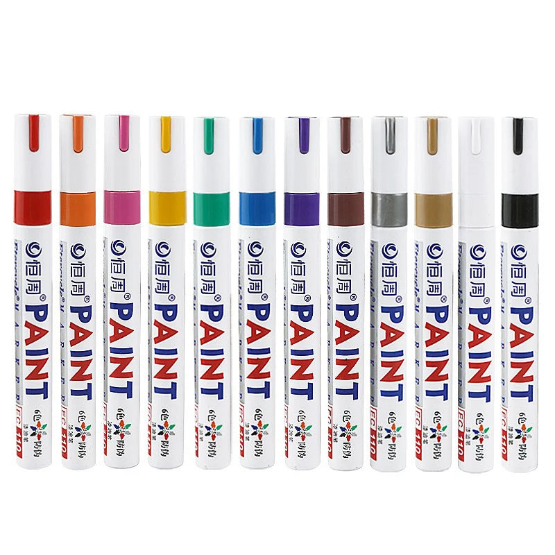 1/3/6/12 Colors Permanent Paint Marker White/Gold/silver Markers for Car Tire Tread Rubber Fabric Paint Metal Paint Marker Pens