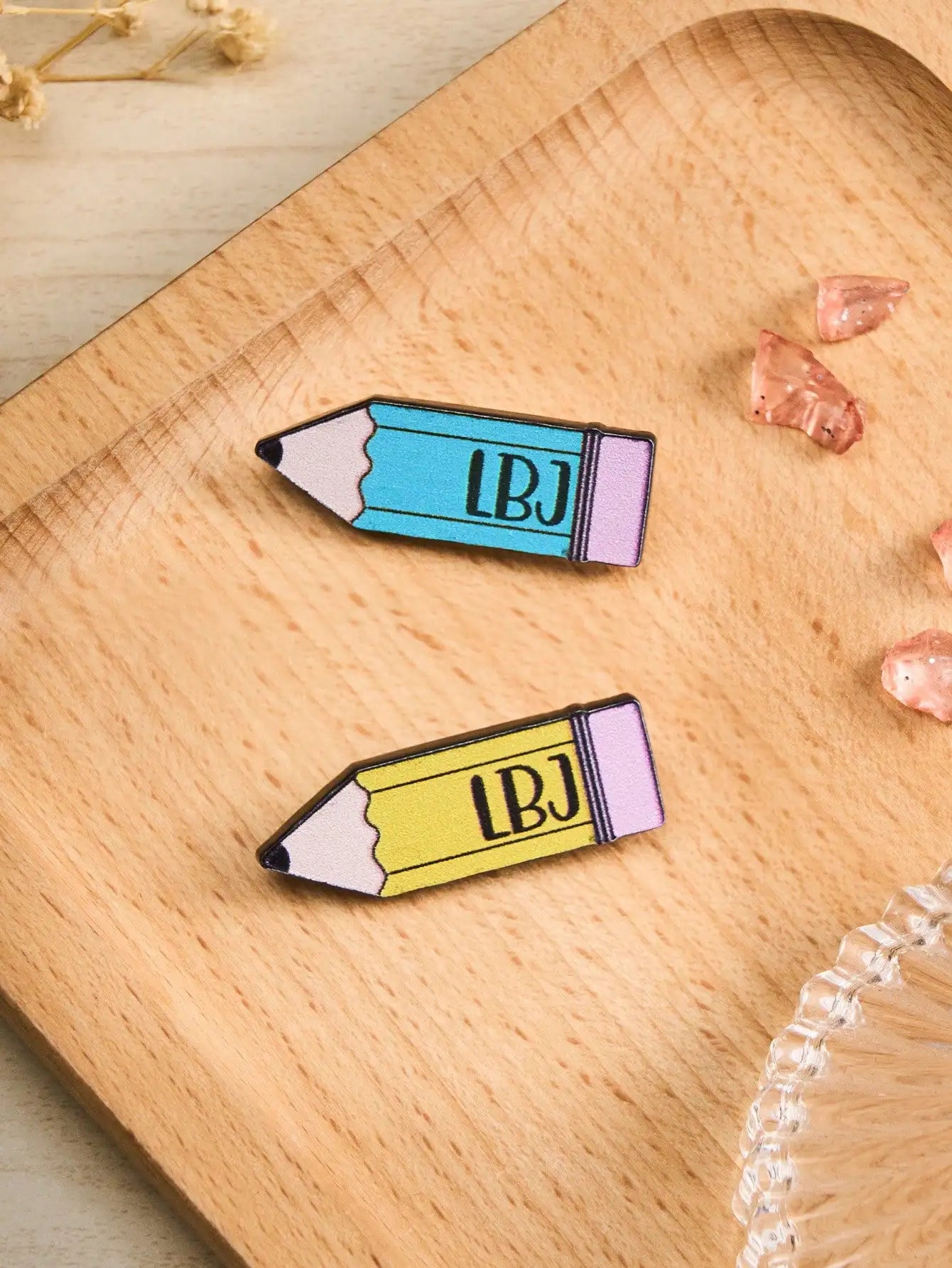 Custom Name Pencil Badge for Kids Write On School Teacher Brooch Pin Personalized Cute Kawaii Gift for Student Back to School